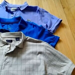 Lacoste, Izod & Express Cream, Blue & Lilac Polo Shirts Casual Collection Size S